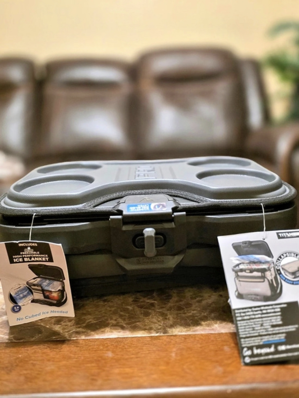 Titan Pro 40 Can Iceless Zipperless Cooler Black & Gray NWT